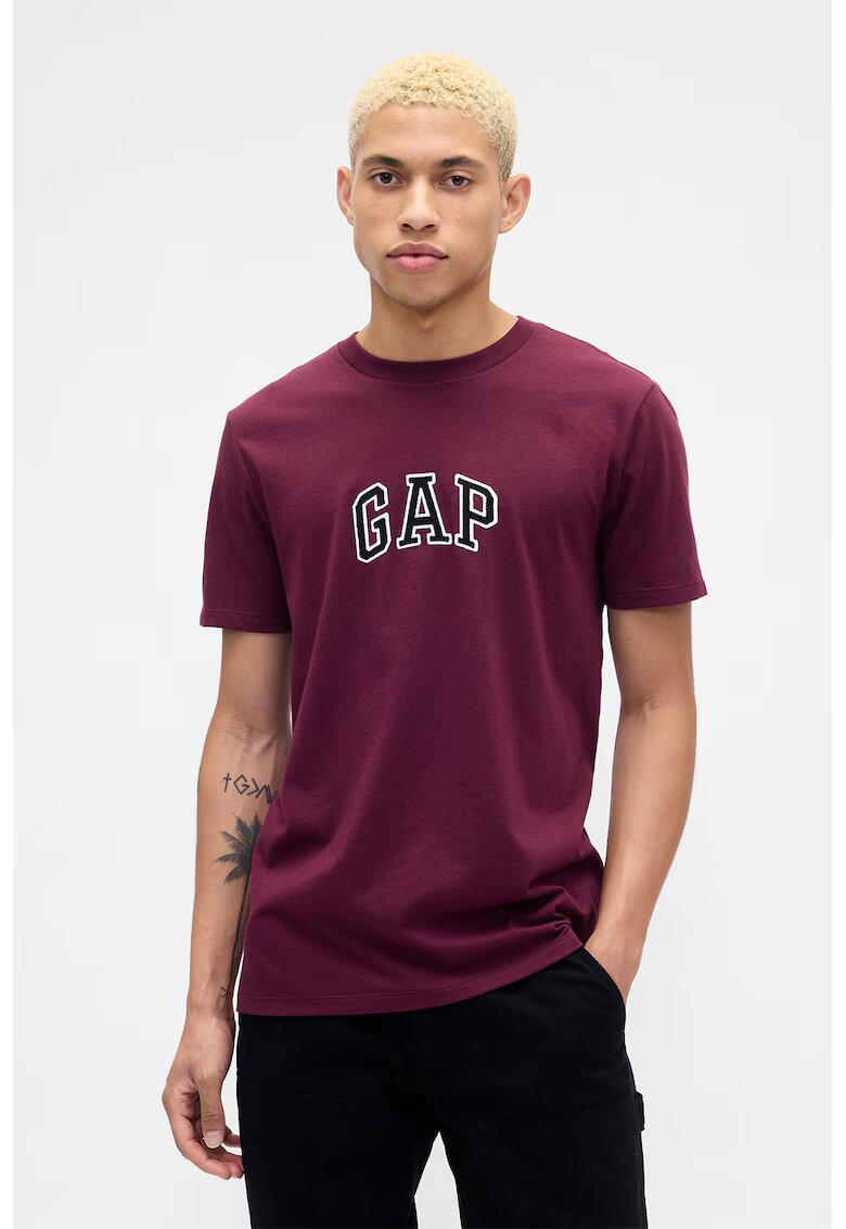 GAP Tricou de bumbac cu aplicatie logo - Visiniu