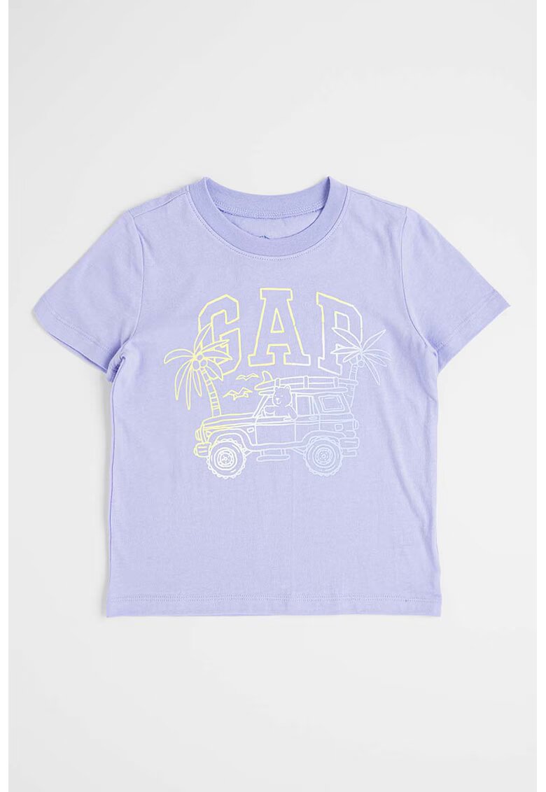 GAP Tricou de bumbac cu imprimeu - Lila