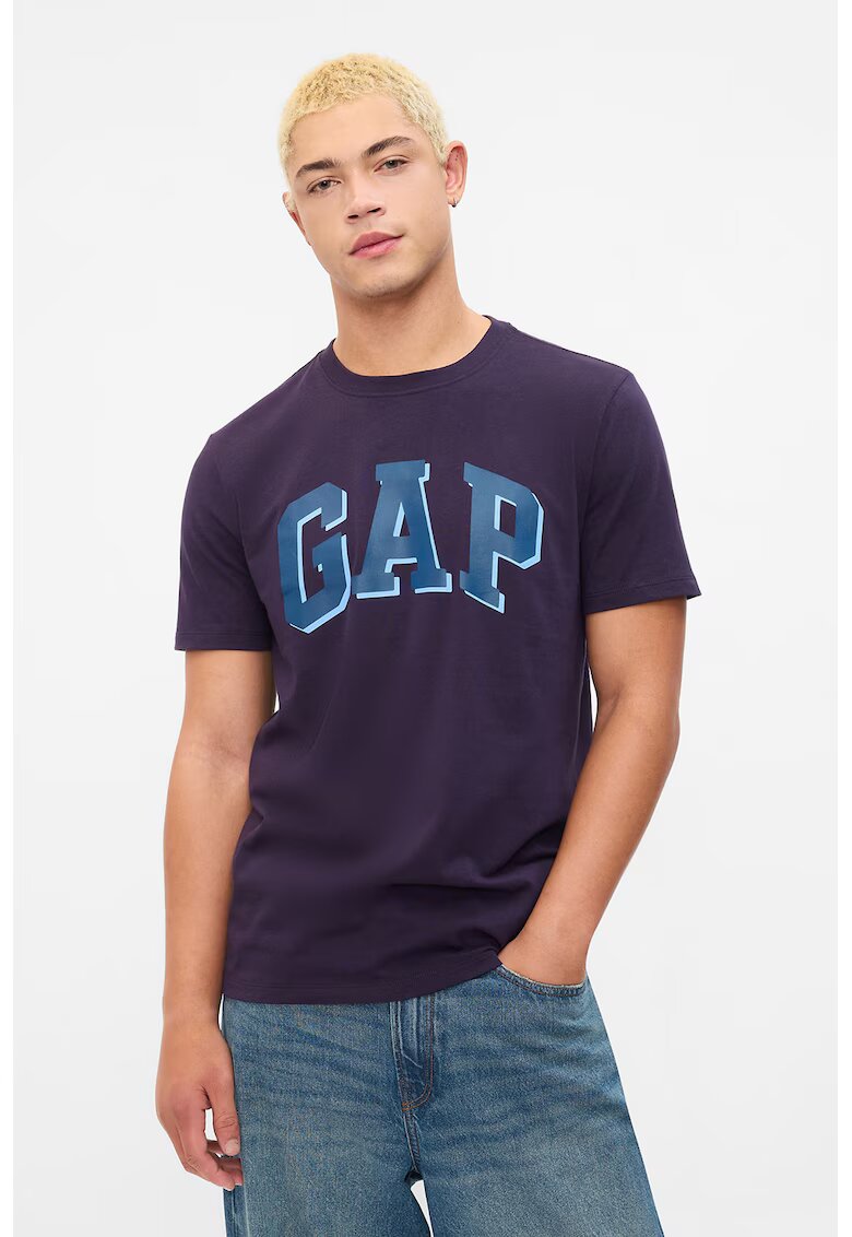 GAP Tricou de bumbac cu imprimeu logo - Violet