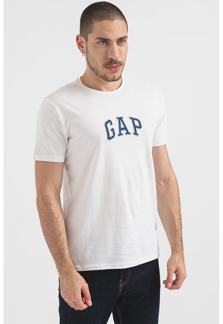GAP Tricou de bumbac cu logo - Alb