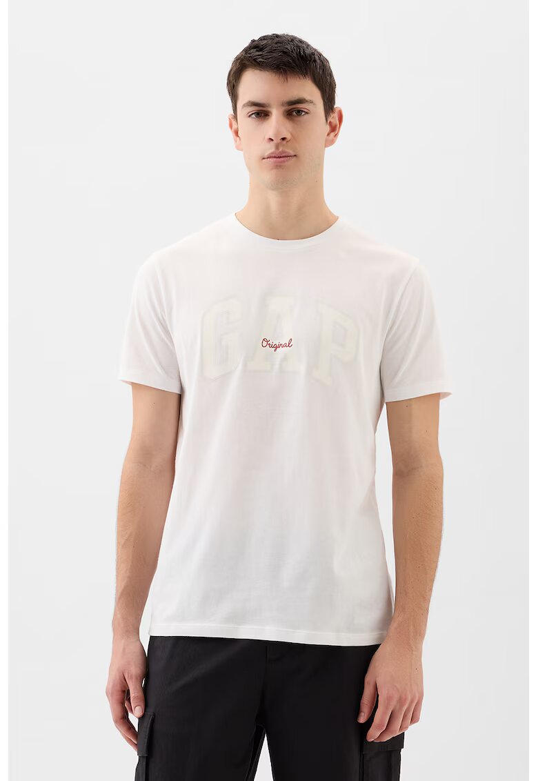 GAP Tricou de bumbac cu logo - Alb optic