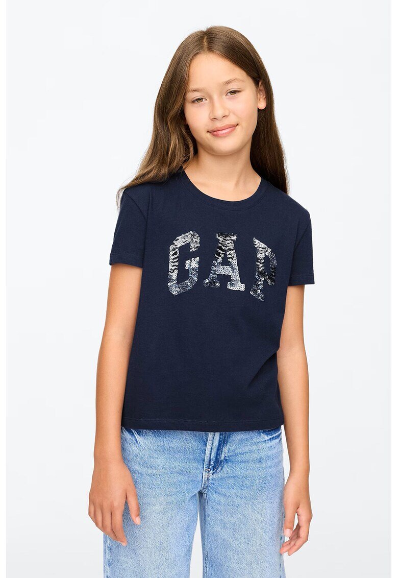 GAP Tricou de bumbac cu logo - Bleumarin