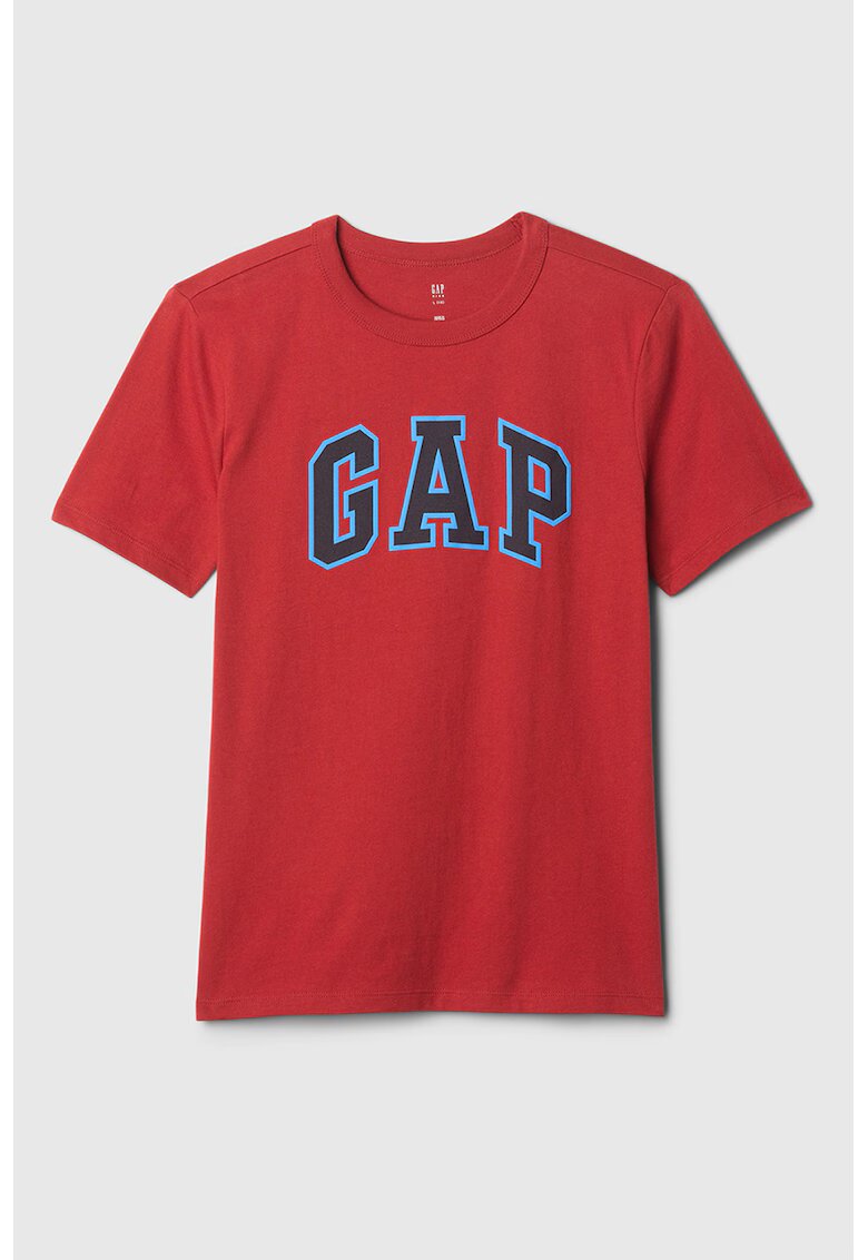 GAP Tricou din bumbac cu imprimeu logo - Rosu/Albastru