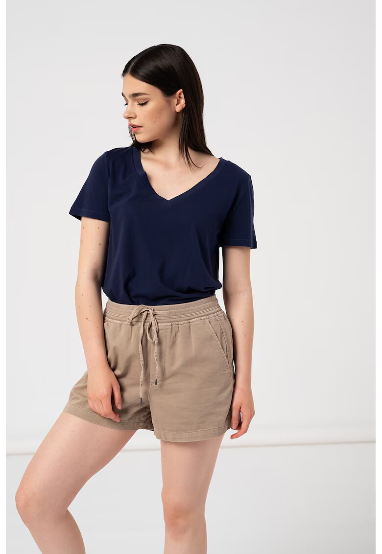 GAP Tricou din bumbac organic cu decolteu in V - Bleumarin