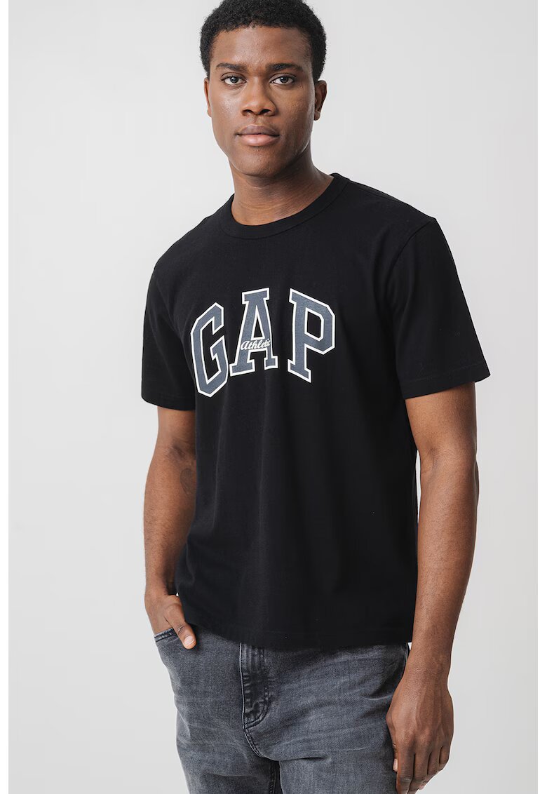 GAP Tricou lejer din bumbac - Negru/Gri