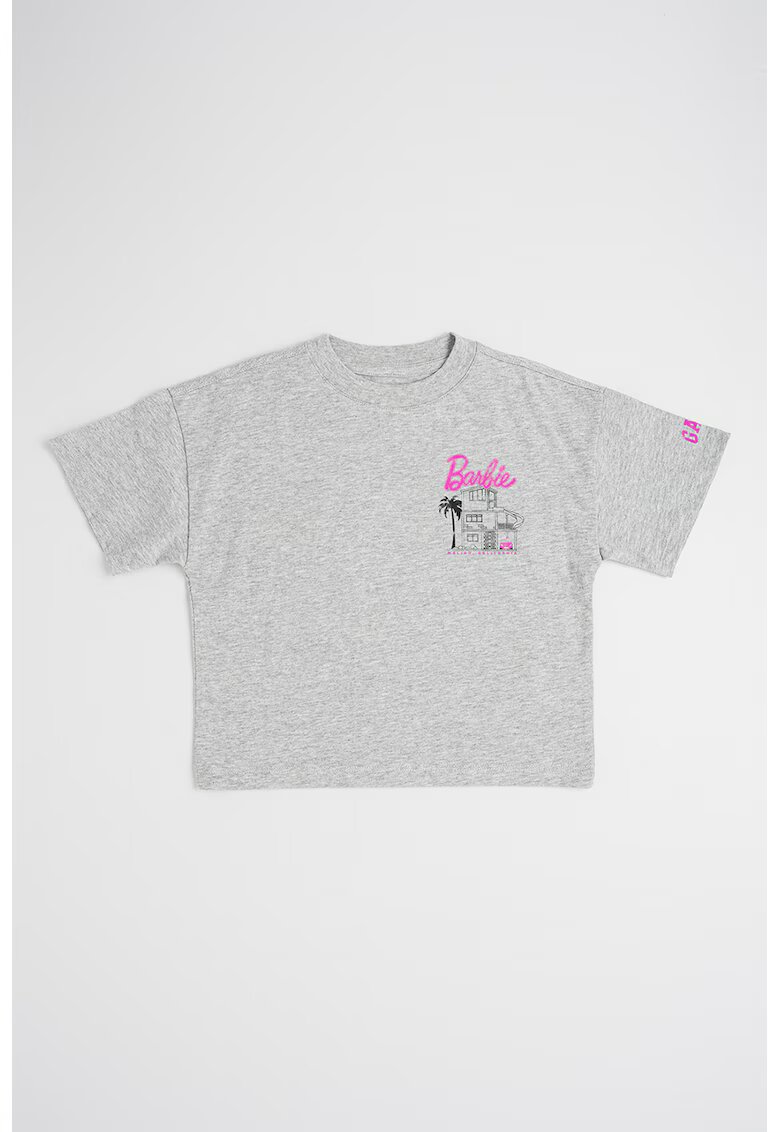 GAP Tricou supradimensionat cu imprimeu Barbie - Roz deschis/Gri melange
