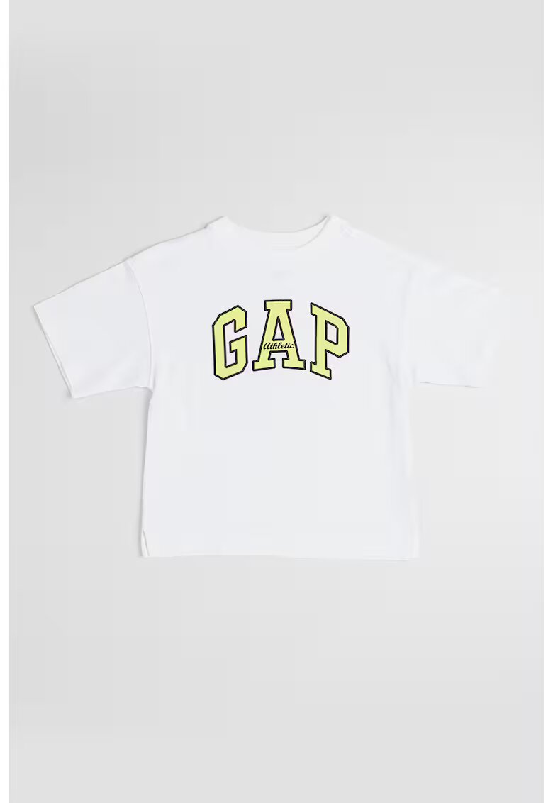 GAP Tricou supradimensionat cu imprimeu logo - Galben pai/Alb optic