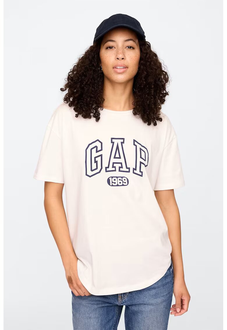 GAP Tricou supradimensionat de bumbac organic - Crem