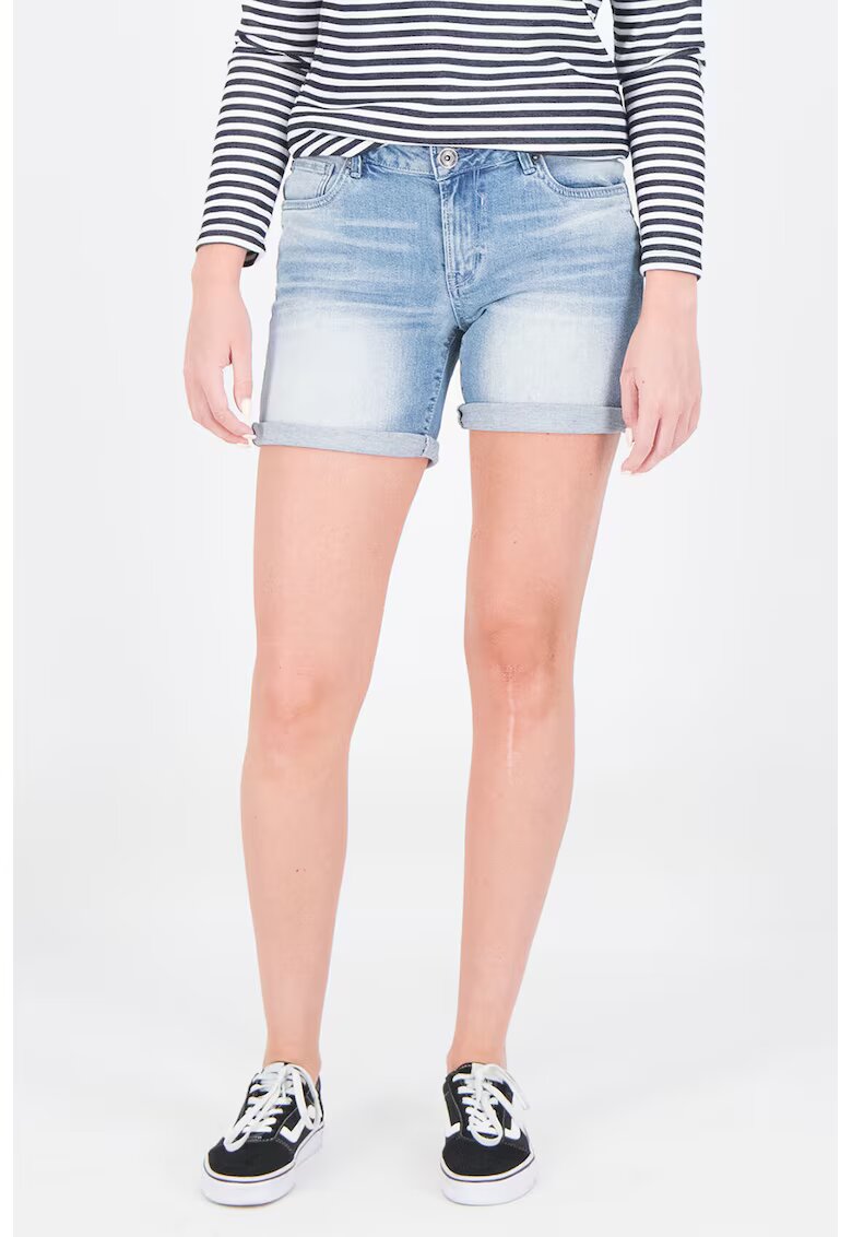 Garcia Pantaloni scurti slim fit din denim - cu aspect decolorat Rachelle - Albastru deschis