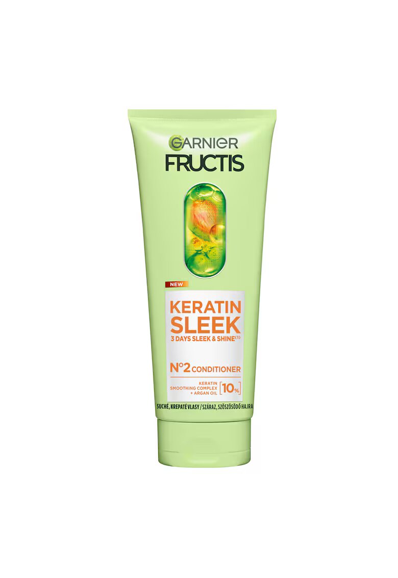 Garnier Balsam Fructis Keratin Sleek - cu keratina si ulei de argan - pentru un par neted si stralucitor - 200ml