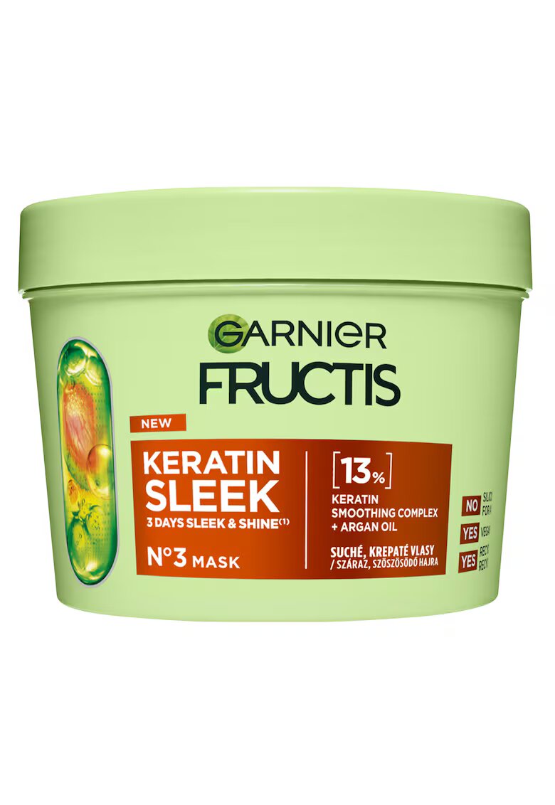 Garnier Masca pentru par Fructis Keratin Sleek cu keratina si ulei de argan - 370ml