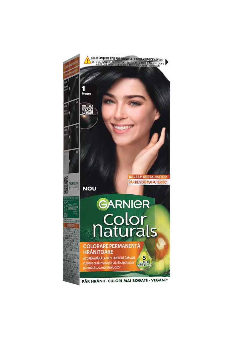 Garnier Vopsea de par permanenta cu amoniac Color Naturals - 110 ml - Negru