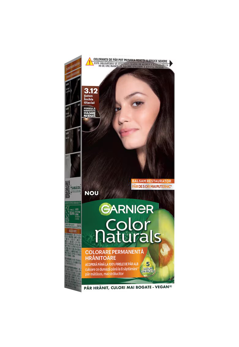Garnier Vopsea de par permanenta cu amoniac Color Naturals - 3.12 Saten Inchis Glacial - 112 ml