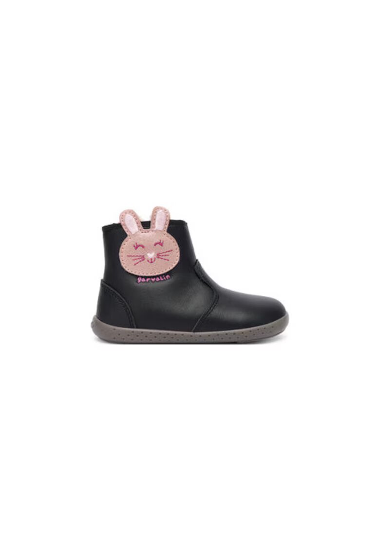Garvalin Ghete pentru fete - 305467409 - piele naturala - negru/roz