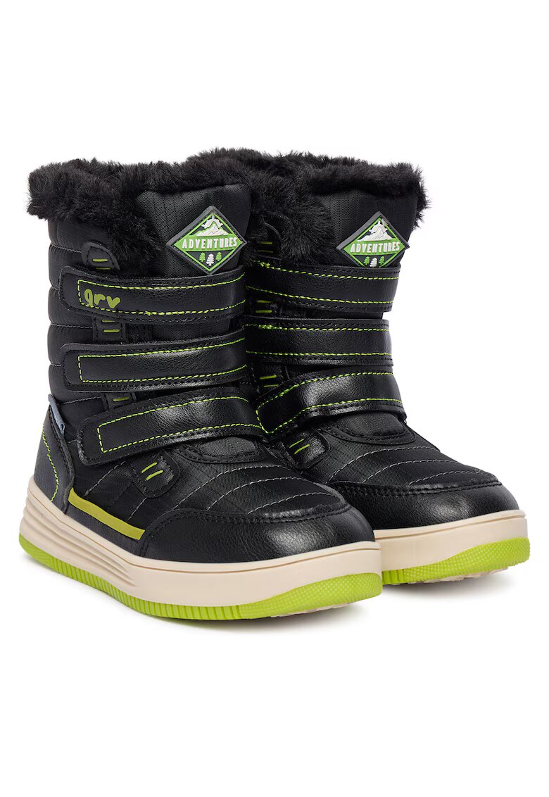 Garvalin Ghete sport baieti piele ecologica/nylon - negru/verde