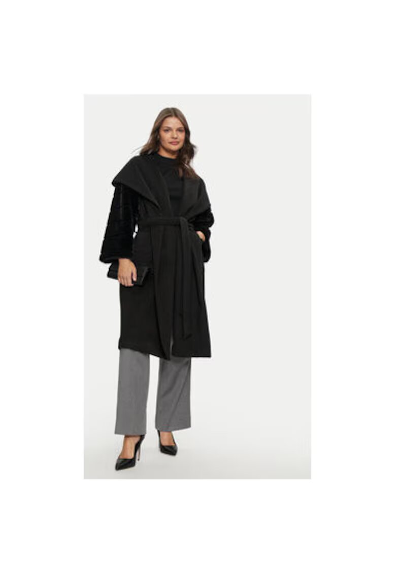 Gaudi Palton dama - 304202292 - Poliester - Negru - Negru