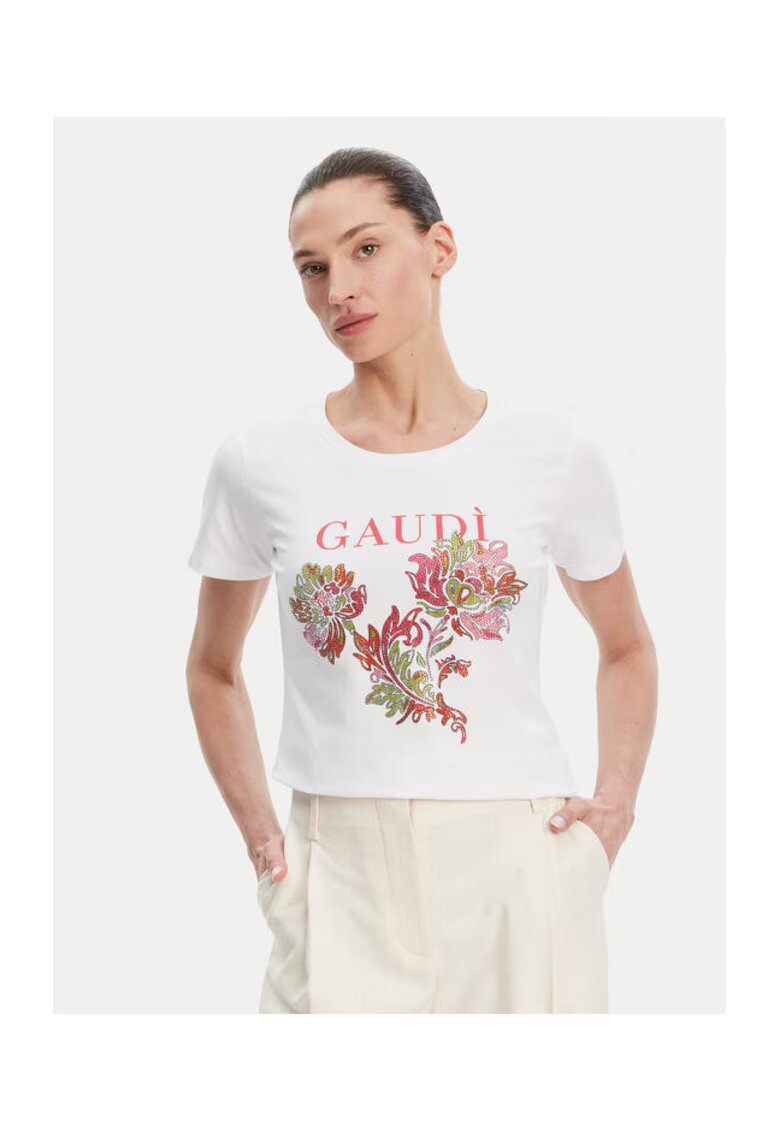 Gaudi Tricou dama 511BD64036 - Bumbac - Alb - Alb