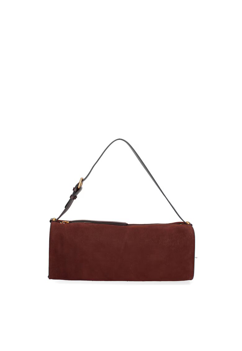 Gave Lux Geanta baguette din piele intoarsa Valoria Chic - Visiniu