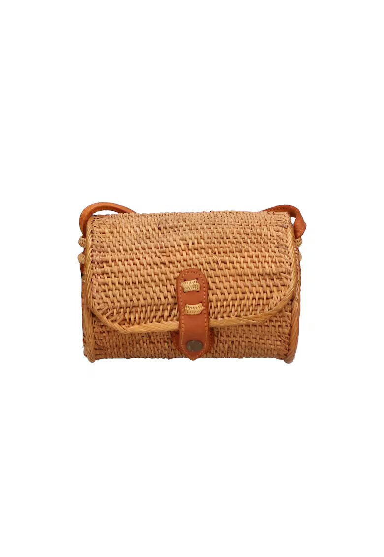 Gave Lux Geanta barrel din rattan - realizata manual - Multicolor