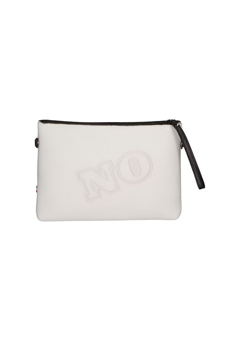 Gave Lux Geanta crossbody cu fermoar si text in relief - Alb murdar