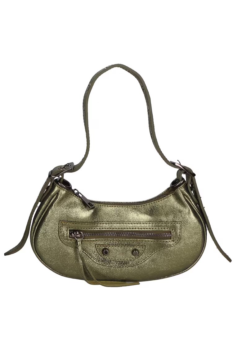 Gave Lux Geanta crossbody de piele cu aspect metalic - Verde