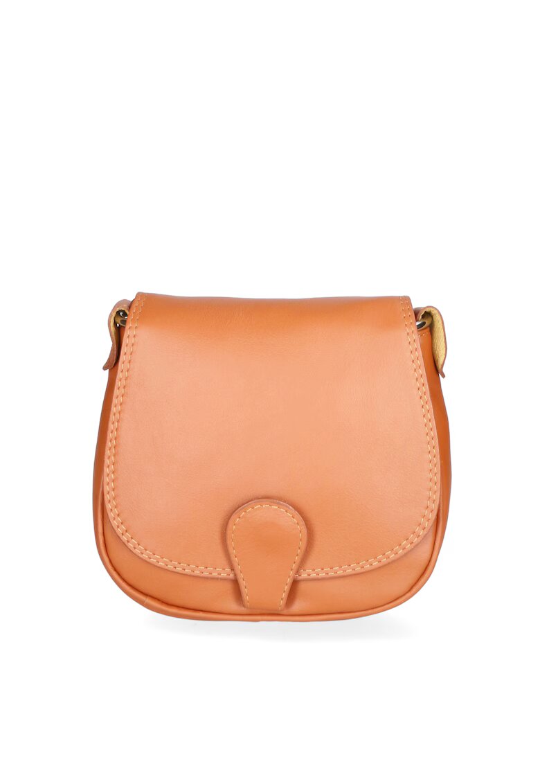 Gave Lux Geanta crossbody de piele cu clapa - Caramel