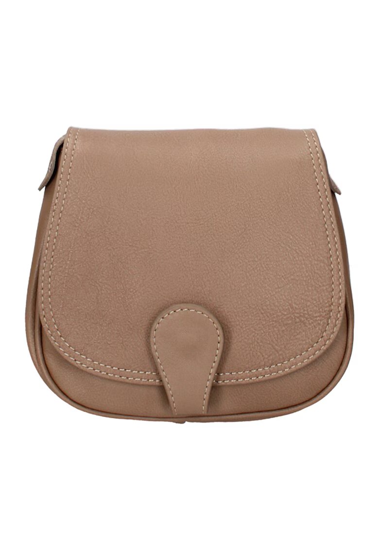 Gave Lux Geanta crossbody de piele cu clapa - Maro deschis