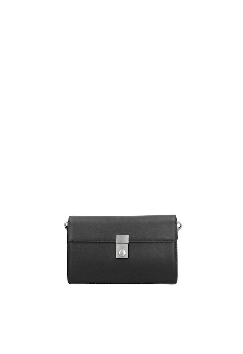 Gave Lux Geanta crossbody de piele cu clapa si bareta detasabila Valoria - Negru
