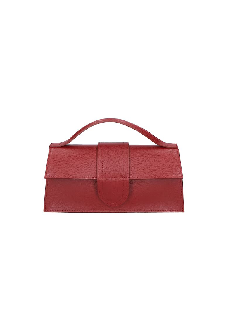 Gave Lux Geanta crossbody de piele cu clapa - Visiniu