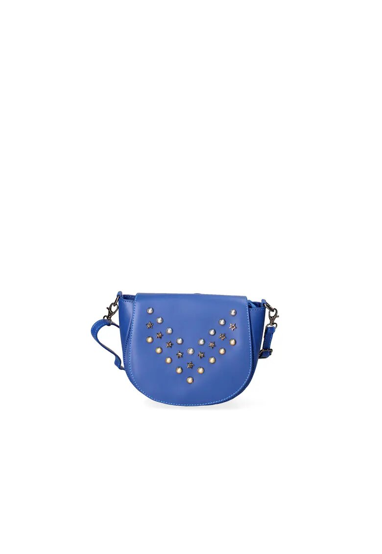 Gave Lux Geanta crossbody de piele cu perle sintetice - Albastru