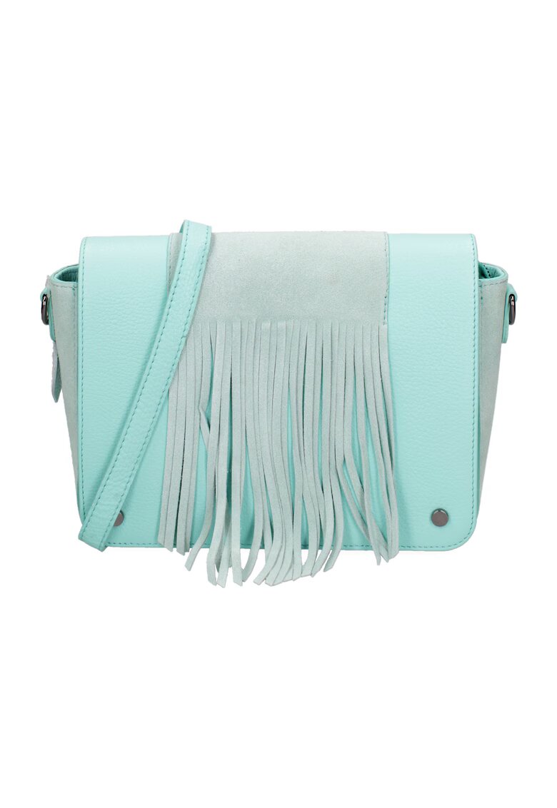 Gave Lux Geanta crossbody din piele cu franjuri - Verde deschis