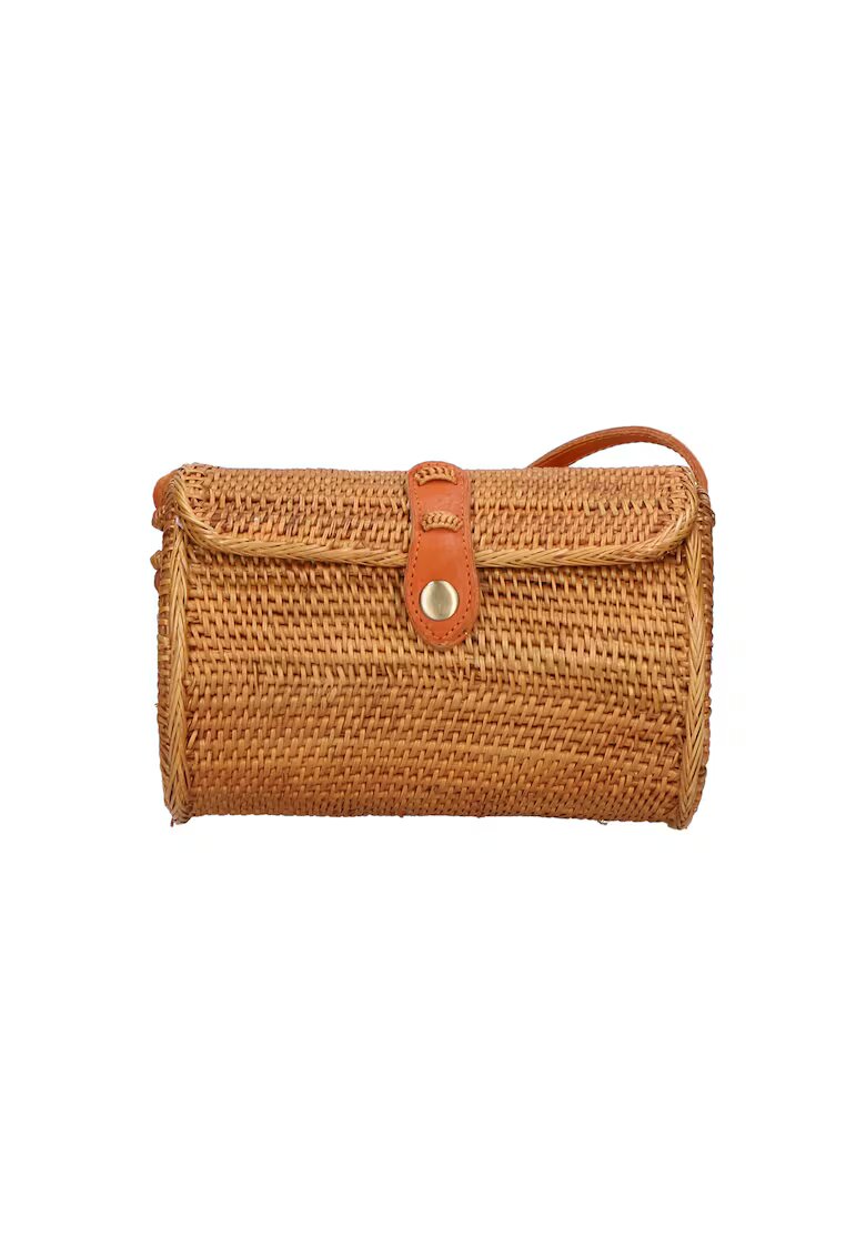 Gave Lux Geanta crossbody din rattan - realizata manual - Multicolor