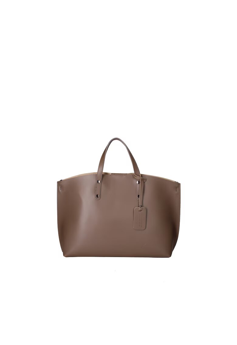 Gave Lux Geanta de piele cu bareta si etui interior detasabil - Maro taupe