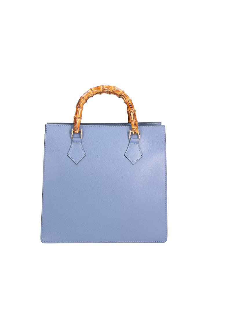 Gave Lux Geanta de piele cu maner si fermoar - Albastru pastel