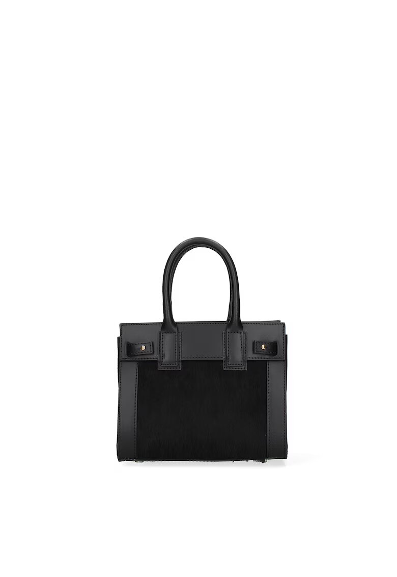 Gave Lux Geanta de piele cu maner si segment de piele intoarsa Oriana Plus - Negru