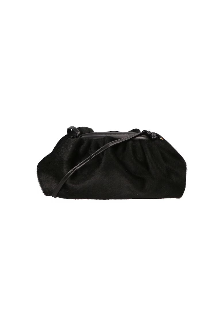 Gave Lux Geanta de piele cu par scurt cu bareta 23931 - Negru