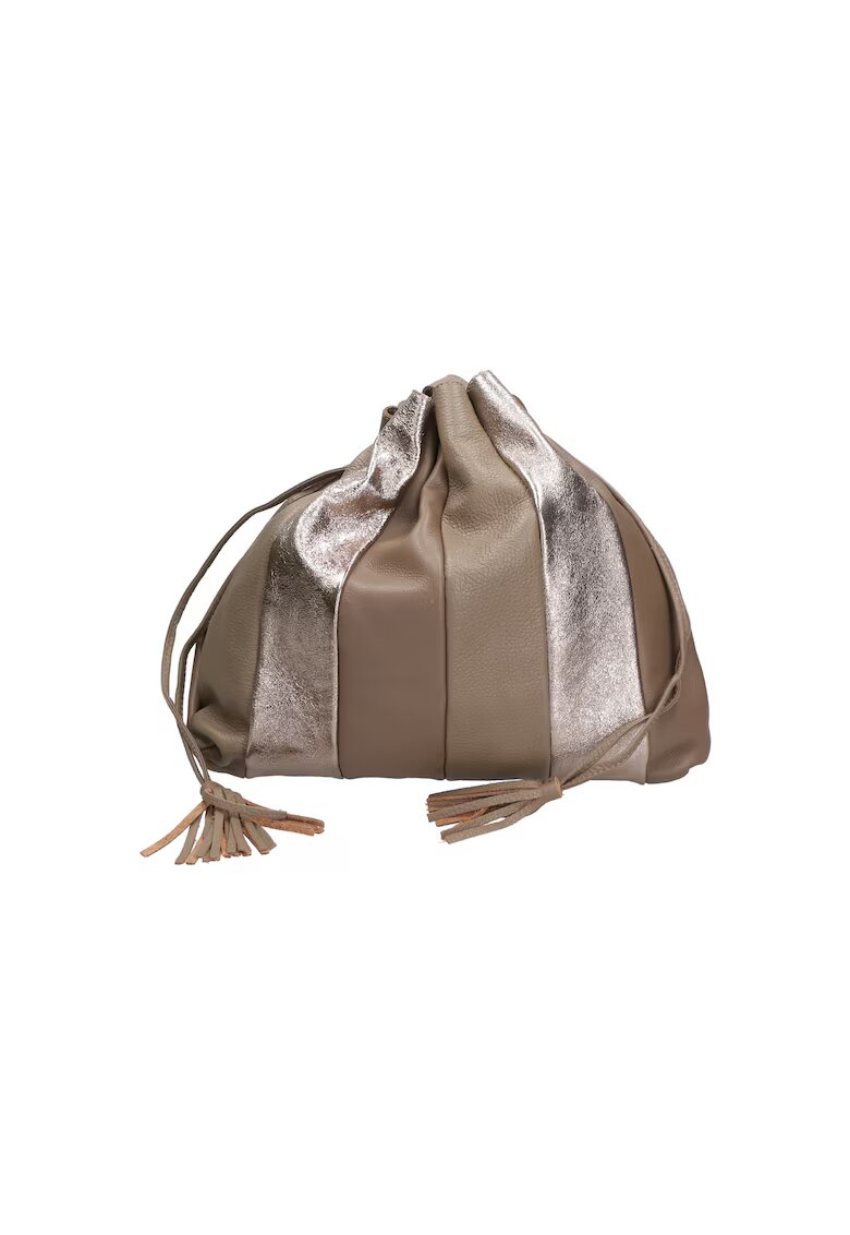 Gave Lux Geanta de piele texturata 25689 - Maro taupe