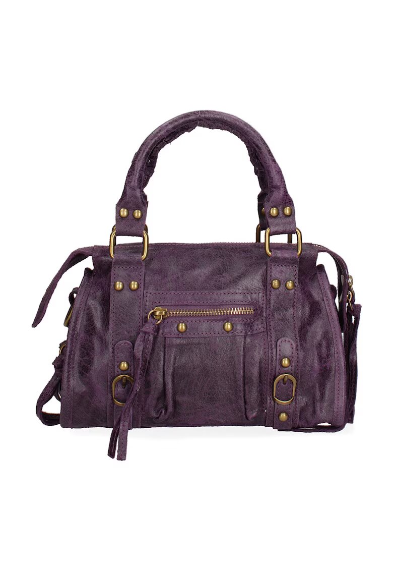 Gave Lux Geanta din piele cu bareta de umar Erisia - Violet aubergine