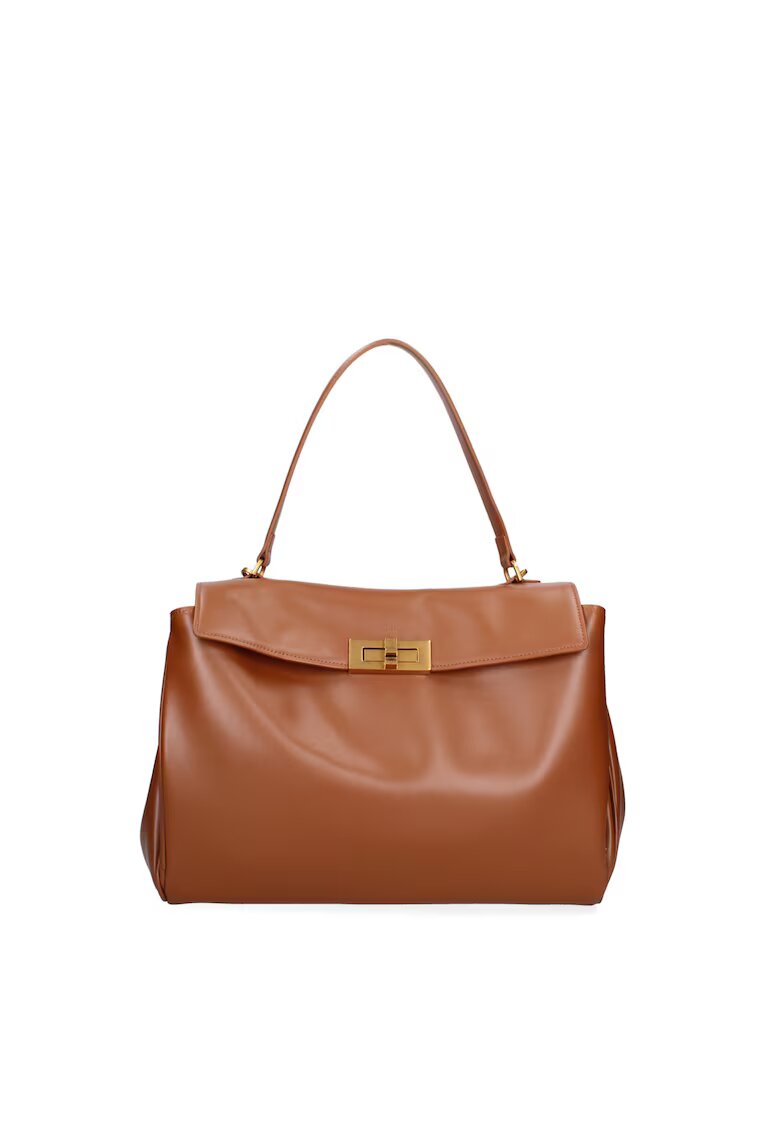 Gave Lux Geanta din piele cu bareta de umar Lyria - Maro cognac