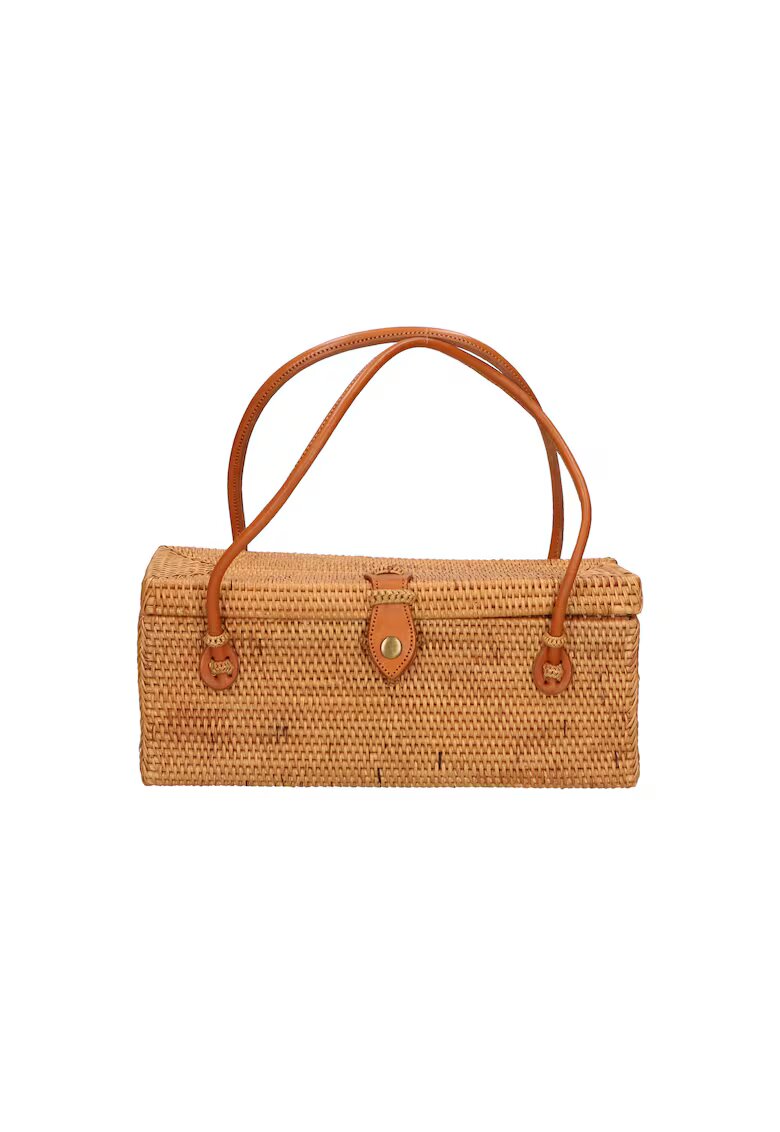 Gave Lux Geanta din rattan cu maner - realizata manual - Multicolor