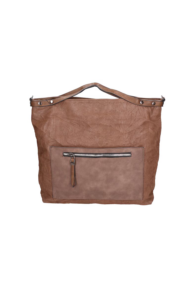 Gave Lux Geanta hobo cu buzunar cu fermoar - Maro taupe