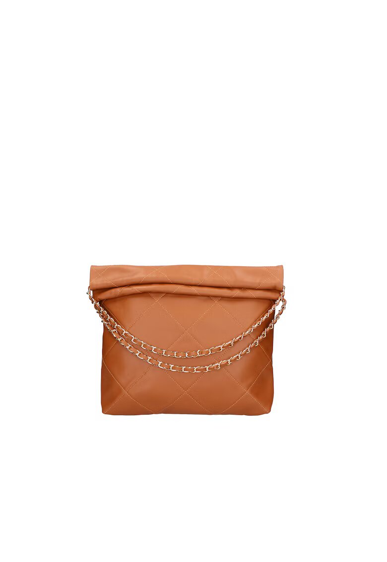 Gave Lux Geanta hobo de piele cu barete din lant - Caramel