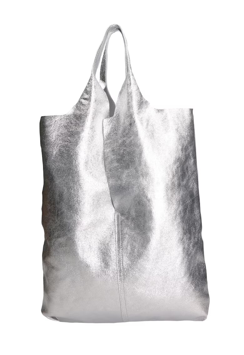 Gave Lux Geanta hobo de piele cu etui - Gri deschis/Argintiu