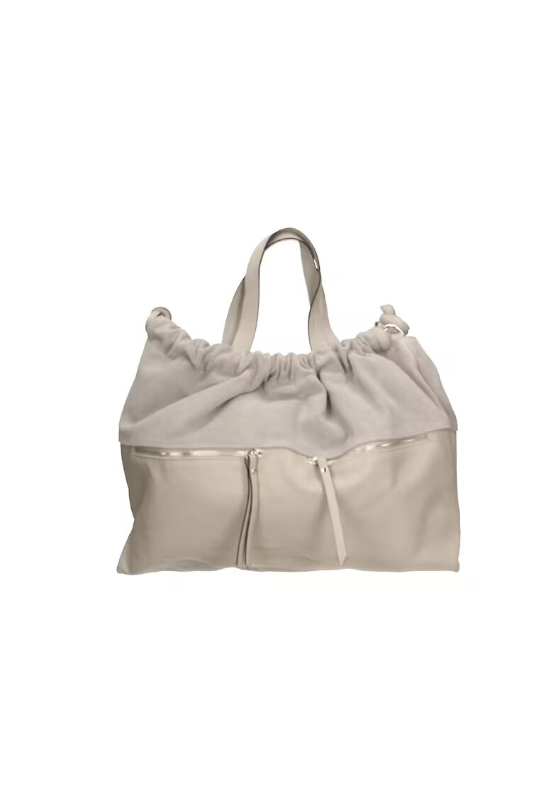 Gave Lux Geanta hobo de piele si piele intoarsa - Gri deschis