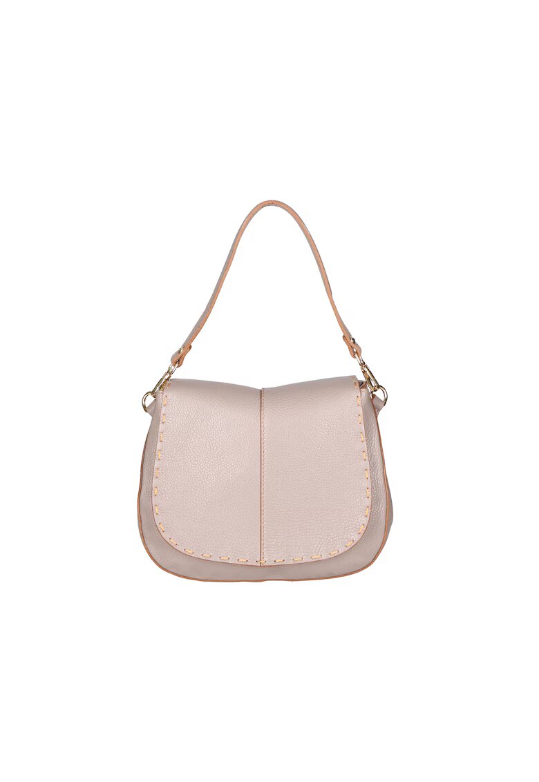 Gave Lux Geanta saddle de piele - Maro taupe deschis