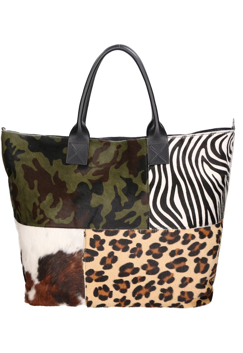 Gave Lux Geanta shopper cu aplicatii - Multicolor