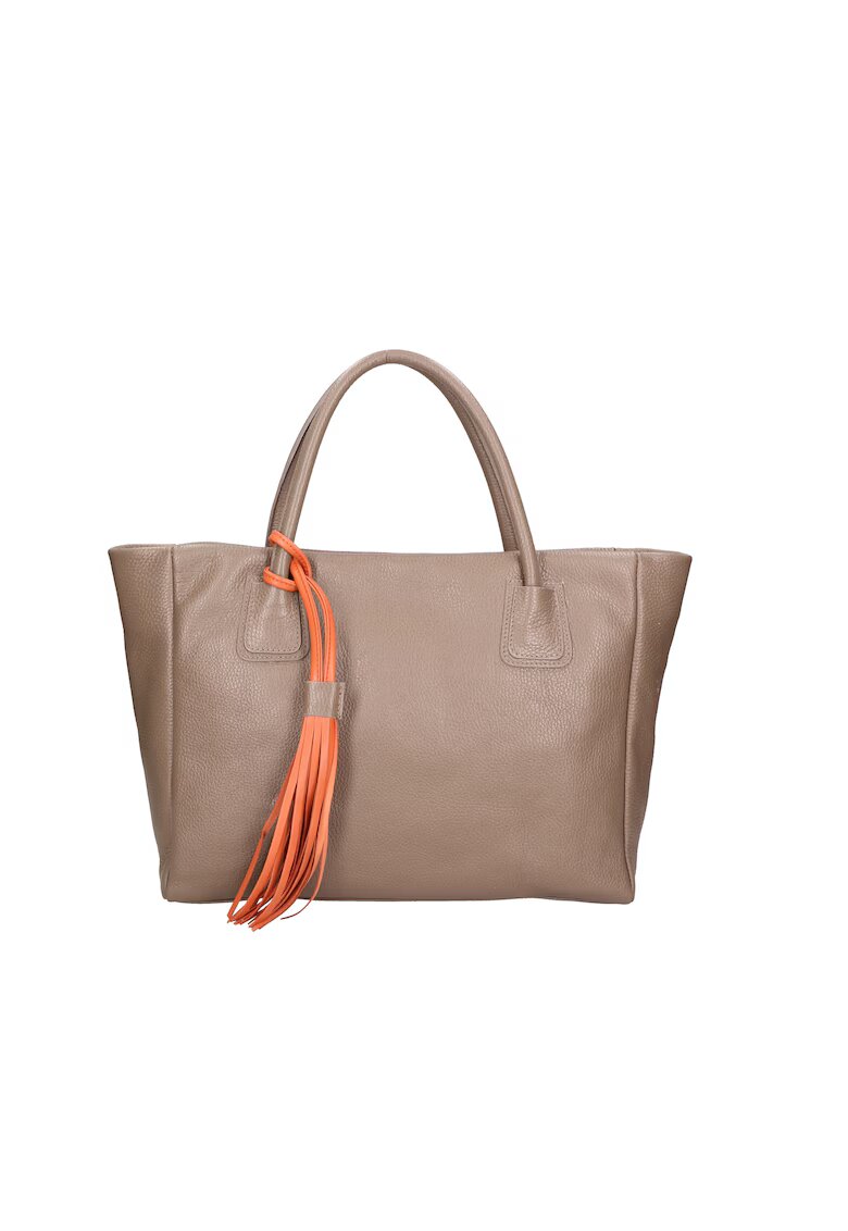 Gave Lux Geanta tote de piele cu canaf 25471 - Maro taupe
