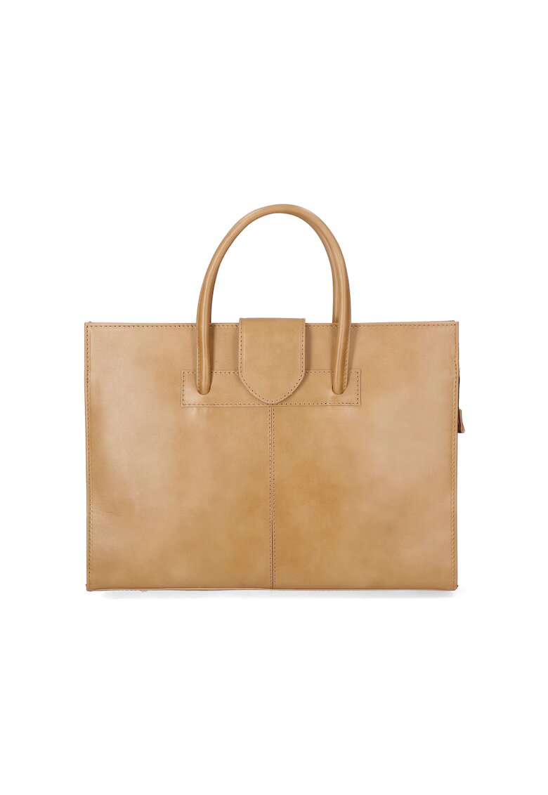 Gave Lux Geanta tote de piele - Maro taupe