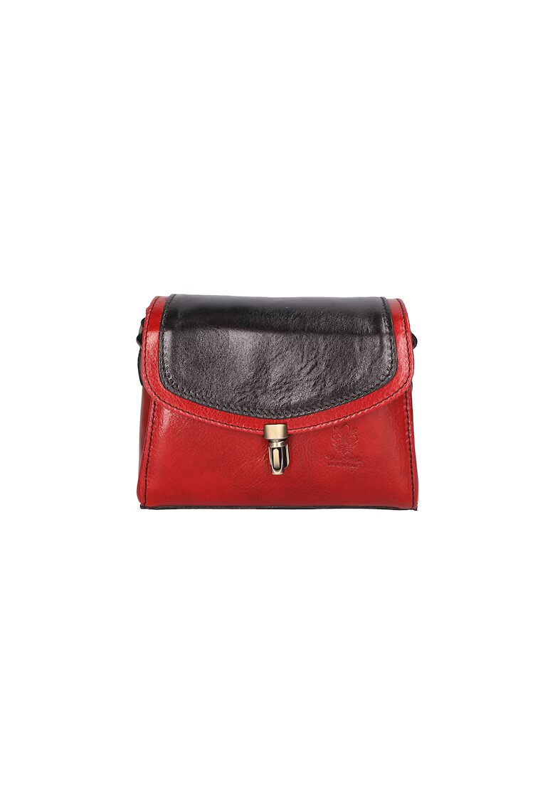 Gave Lux Give Lux - Geanta crossbody de piele cu clapa - Rosu/Negru