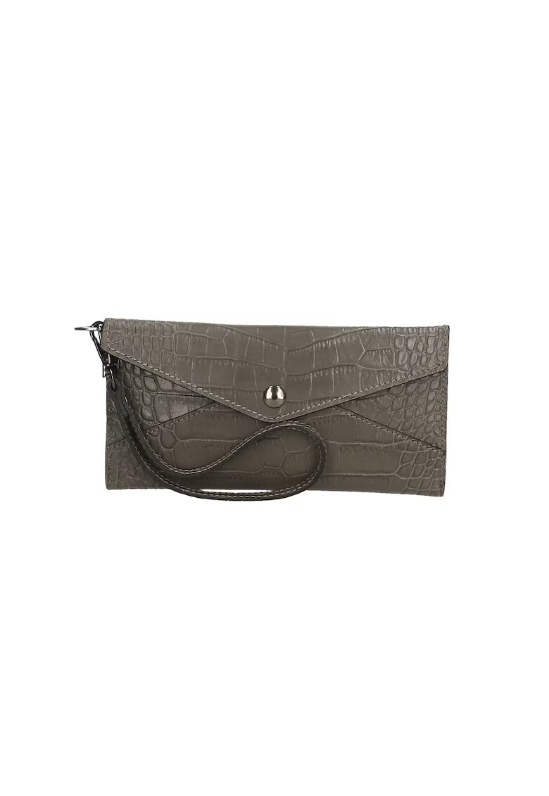 Gave Lux Portofel de piele cu aspect de piele de crocodil 25677 - Gri